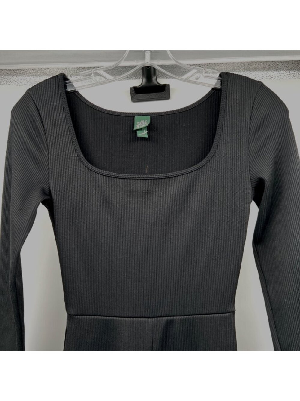 Wild Fable Womens Jumpsuit Flare Leg Long Sleeve Ribbed Black Size Small - Picture 2 of 9